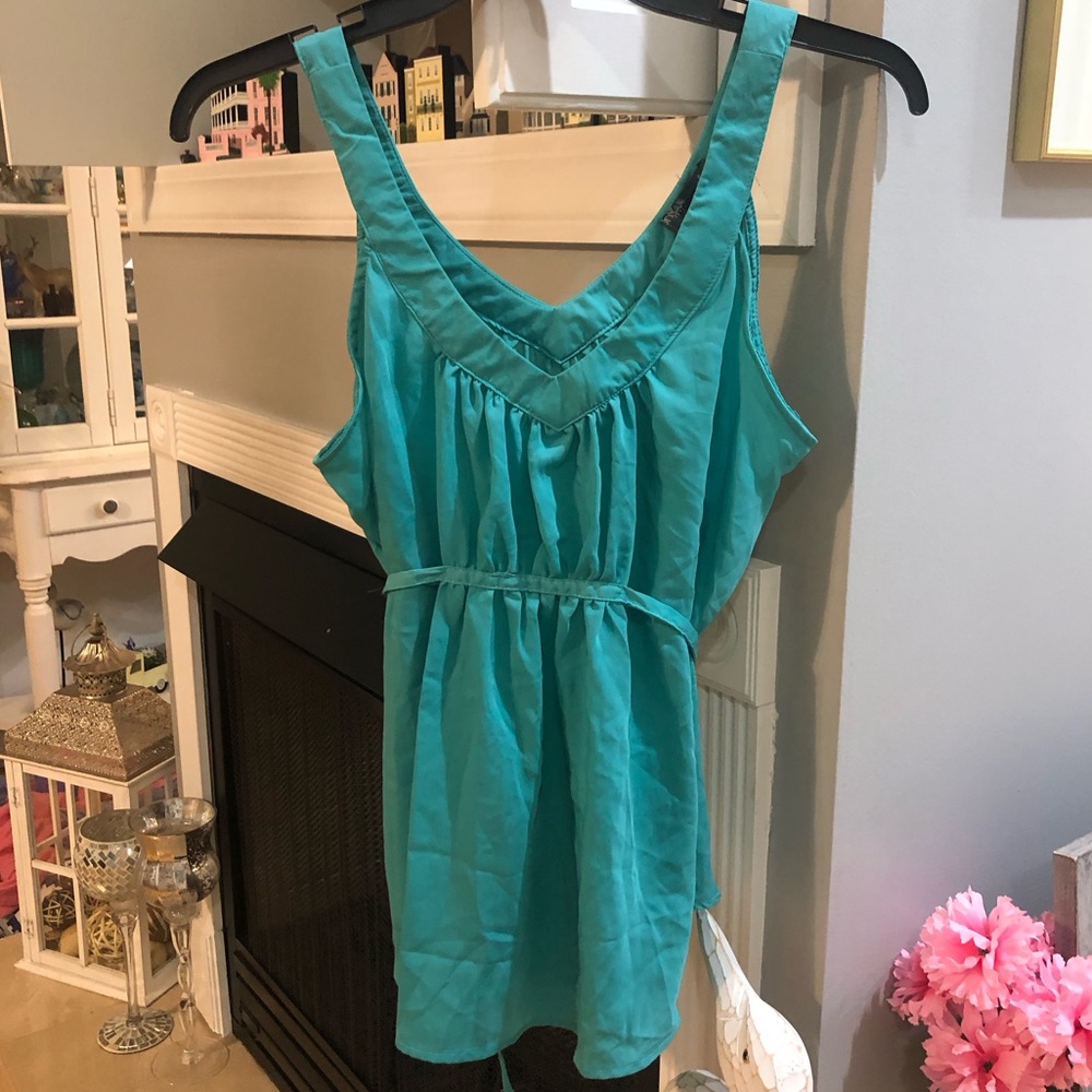 NWOT Turquoise Teal Peasant Tank Top Blouse